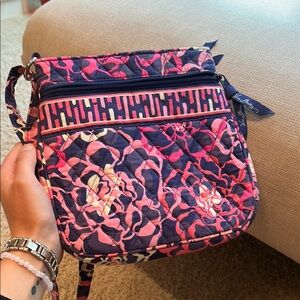 Vera Bradley Pink and Navy Crossbody Bag